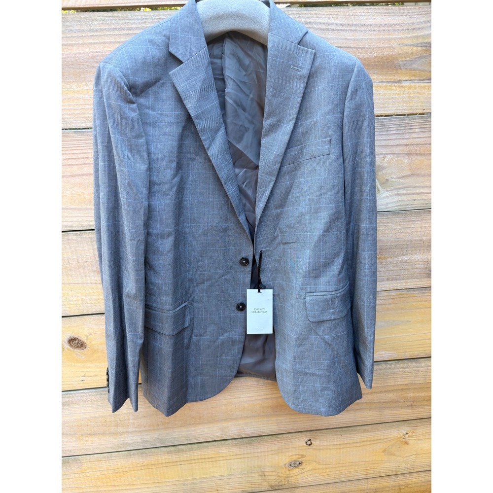 Mango MNG The Suit Collection Grey Glen Plaid Blazer Regular Fit 40R NEW